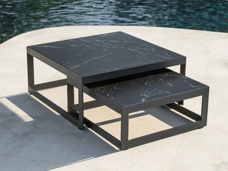 Burford Ceramic Square Coffee Table Set - DEMO PRODUCT - NOT FOR SALE